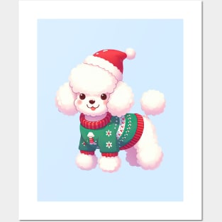 Cute Christmas Poodle Posters and Art